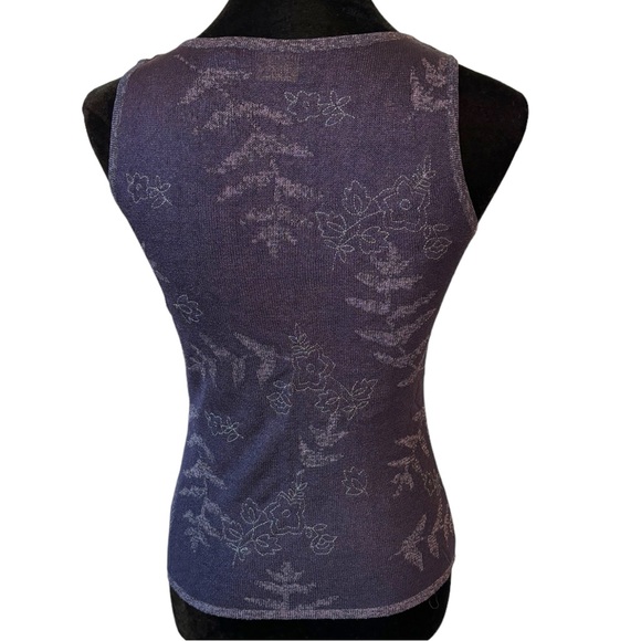 Dana Buchman Aubergine Purple & Silver Sweater PP - Picture 2 of 5